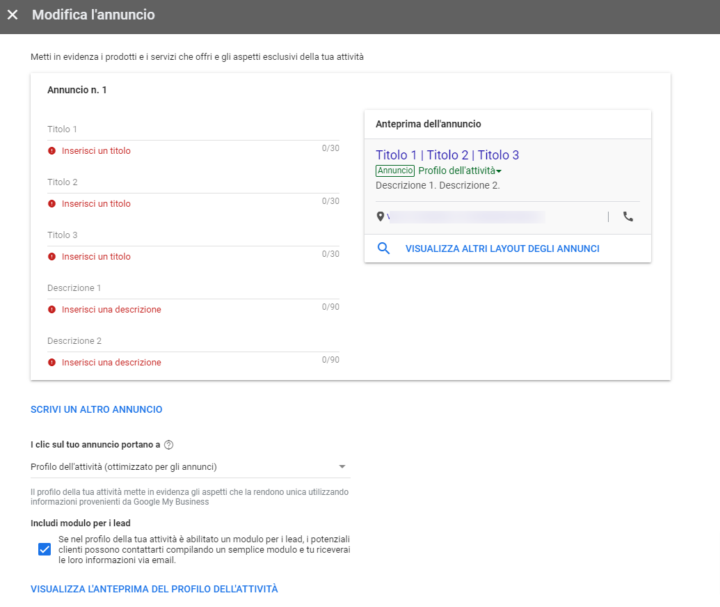 Guida Google Ads 2021: le strategie per rendere efficaci le tue campagne 57 Google-Ads annunci interfaccia